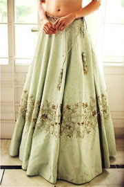 Sage Green Lehnga with Net Blouse