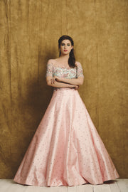 Pink and Aqua green Lehenga set