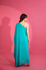 Turquoise Green Embroidered Kaftan