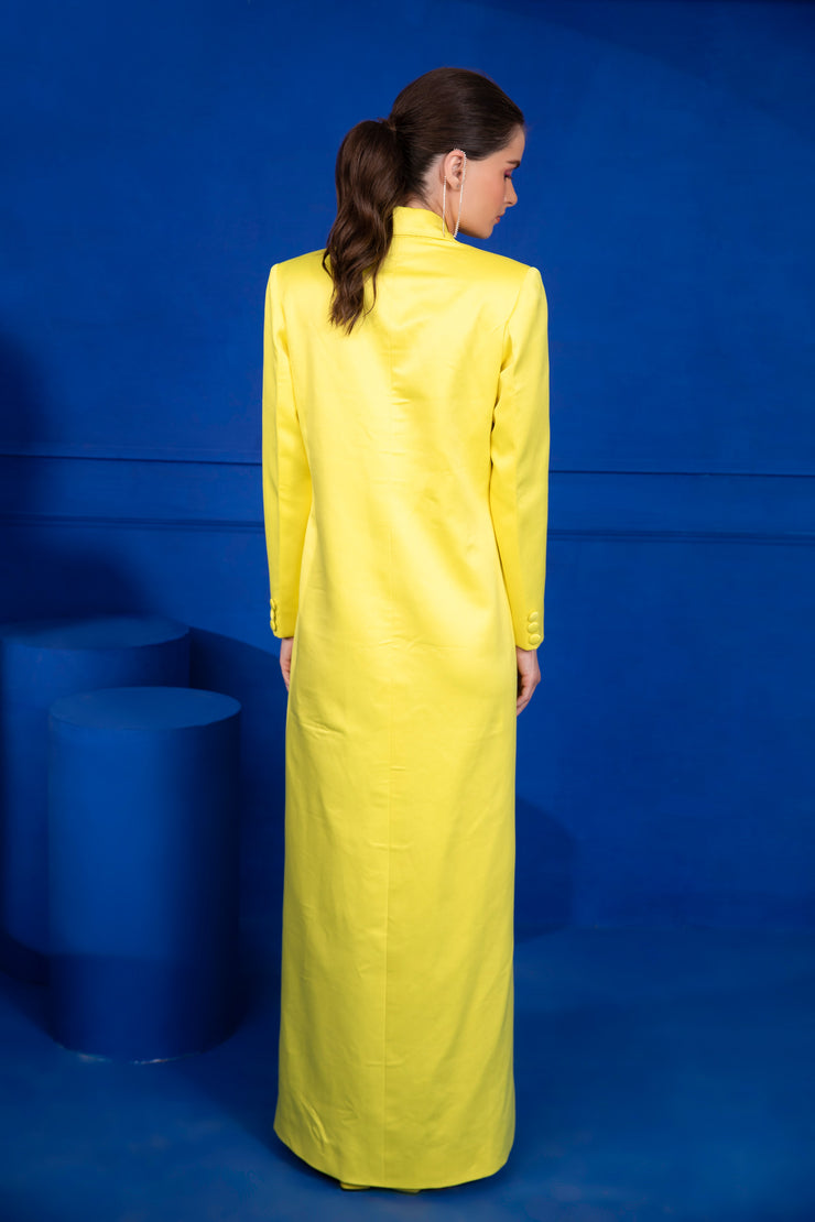 Sunny Lime Green Long Blazer Dress