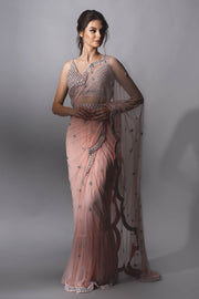 Pink Cutdana Embroidered Saree