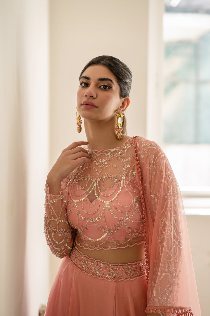 Peony Pink Lehenga Set