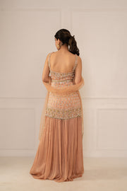 Nude Peach Kurti & Sharara Set