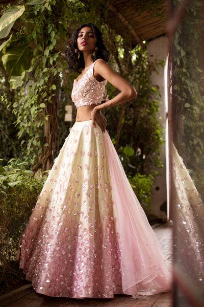 Pink-Yellow Ombre Lehenga Set