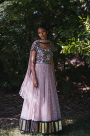 Rosegold Anarkali with Belt