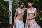 Baby Pink Mirror and Mukaish Work Lehenga Set