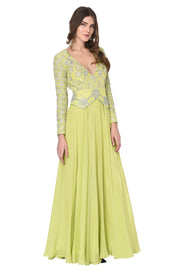 Lime Green Peplum Anarkali