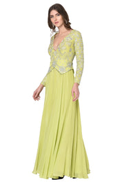Lime Green Peplum Anarkali