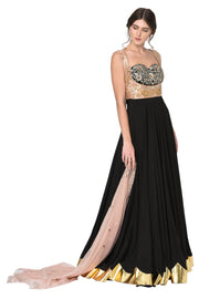 Black & Powder Pink Anarkali