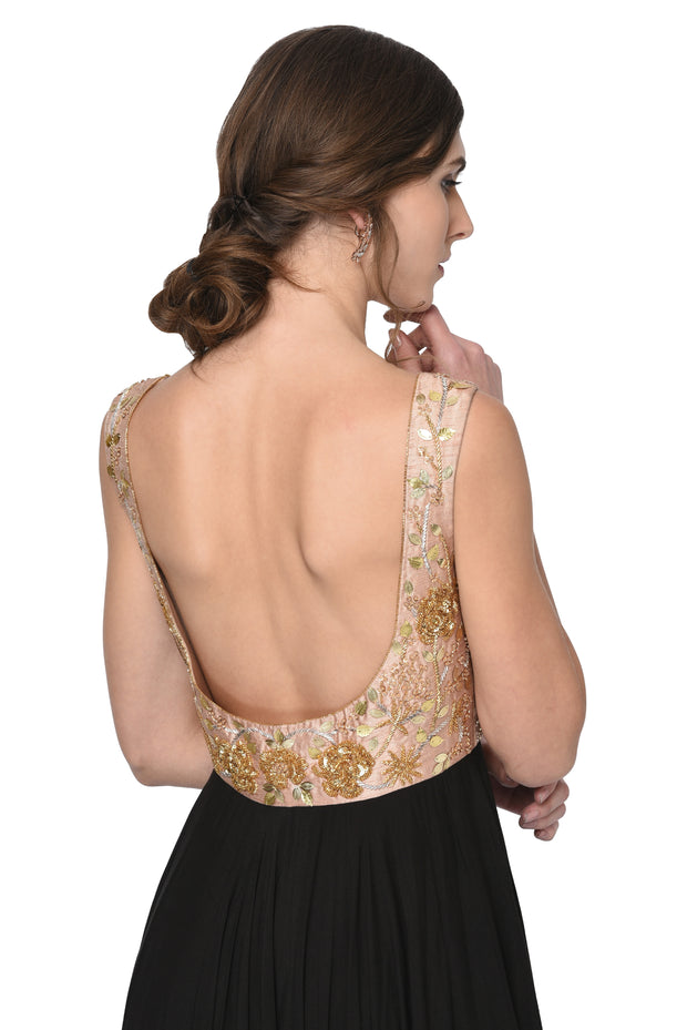 Black & Powder Pink Anarkali