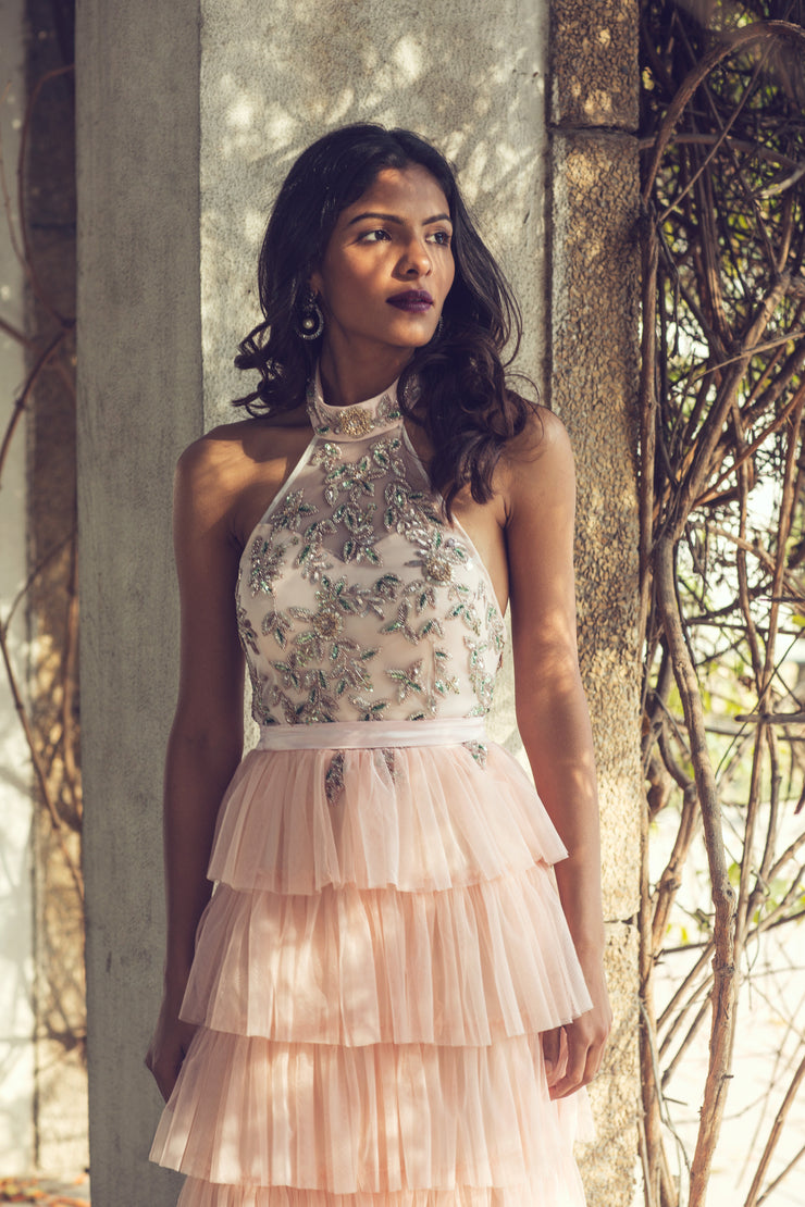 Ivory & Peach Ruffle Layered Dress – Mani Bhatia Ivory & Peach Ruffle Layered Dress – Mani Bhatia